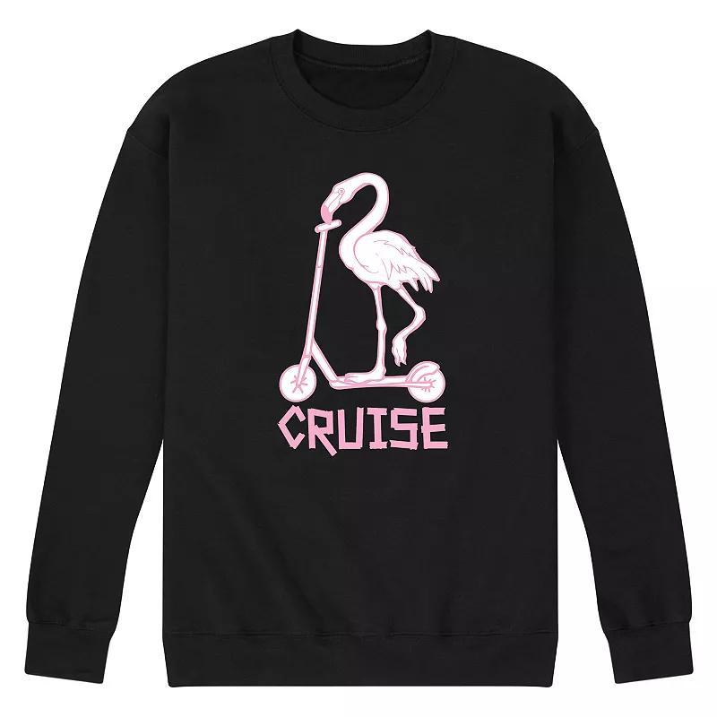 Mens Flamingo Cruise Graphic Fleece Sweatshirt Blue Product Image