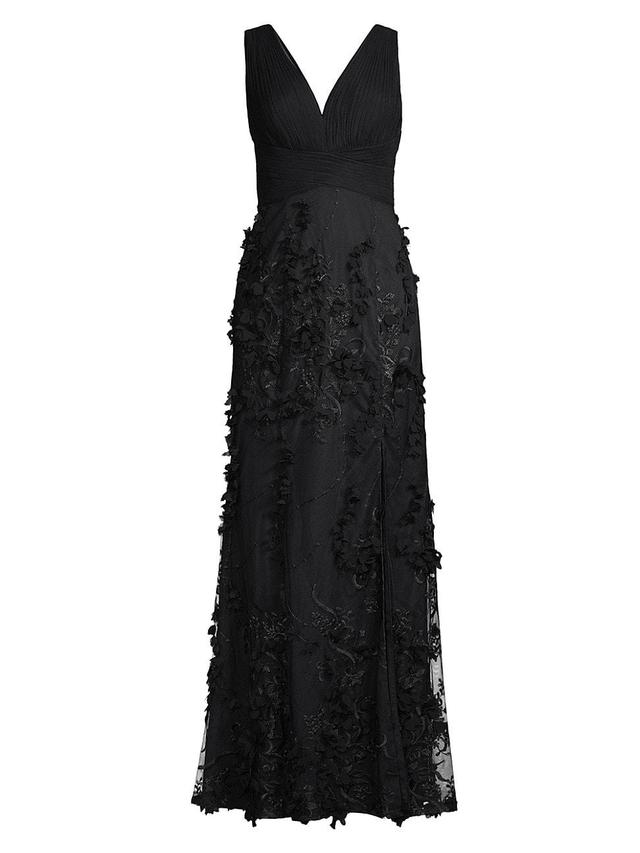 Aidan Mattox by Adrianna Papell Embroidered Mesh Trumpet Gown Product Image