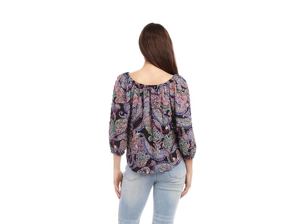 Karen Kane Peasant Top (Paisley) Women's Long Sleeve Pullover Product Image