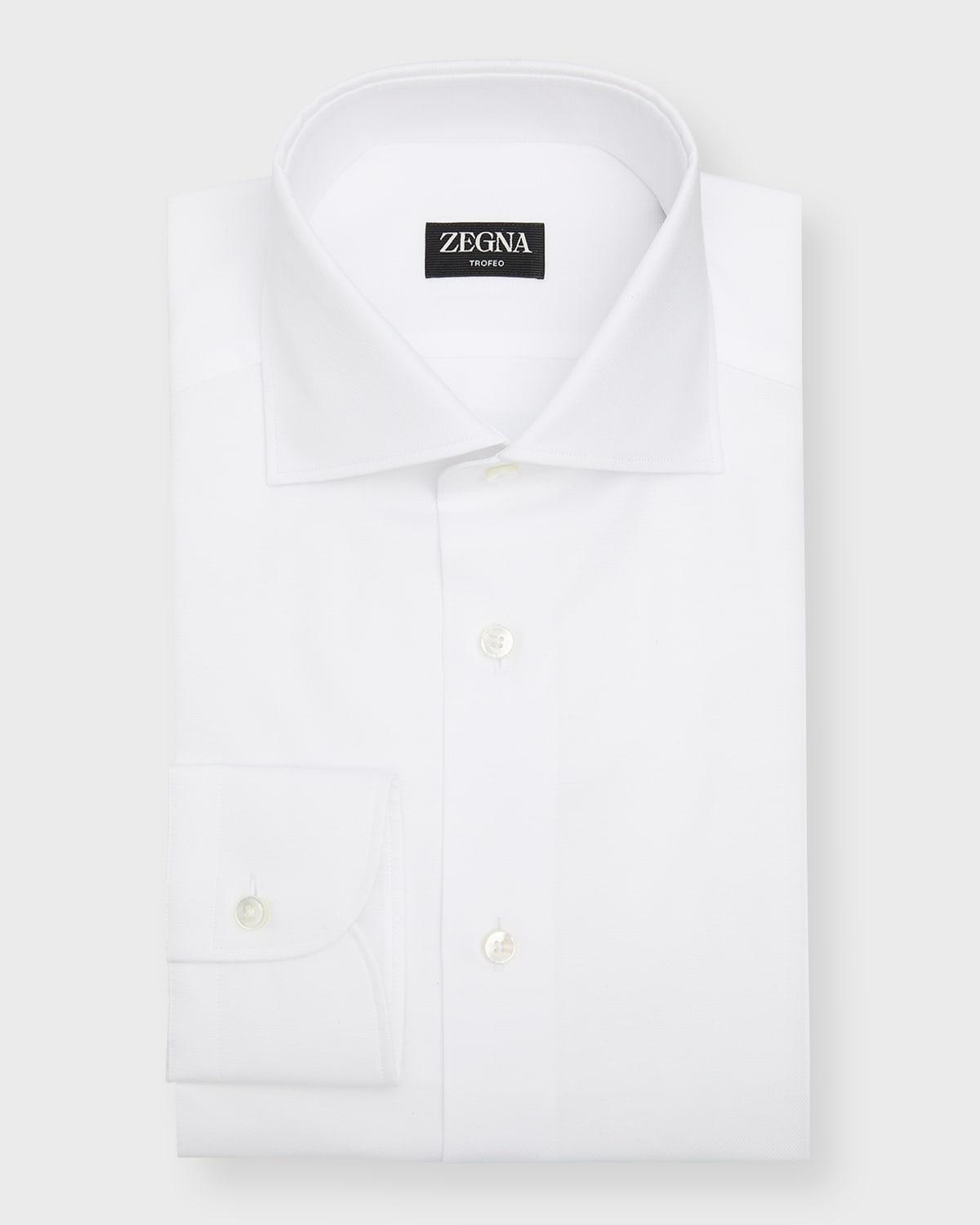 Mens Micro-Textured Cotton Dress Shirt Product Image