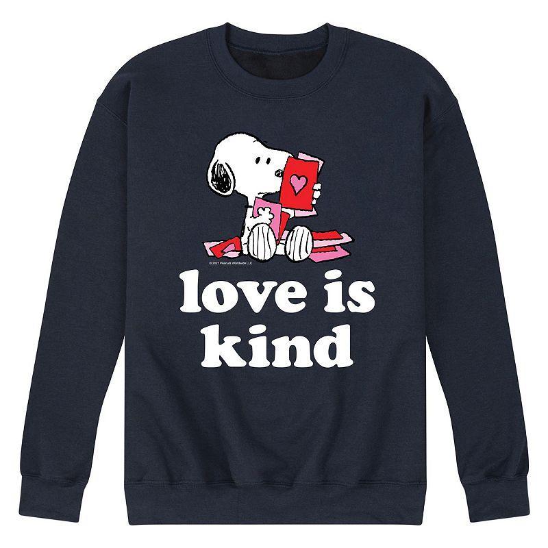 Mens Peanuts Love Is Kind Sweatshirt Blue Product Image