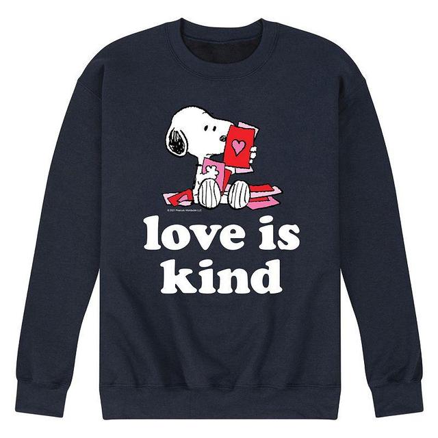 Mens Peanuts Love Is Kind Sweatshirt Blue Product Image