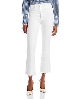 MOTHER The Hustler High-Rise Ankle Fray Jeans By MOTHER in White Size 24 Product Image