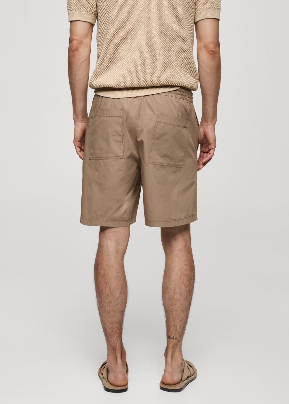 MANGO MAN - 100% cotton drawstring Bermuda shorts beigeMen Product Image