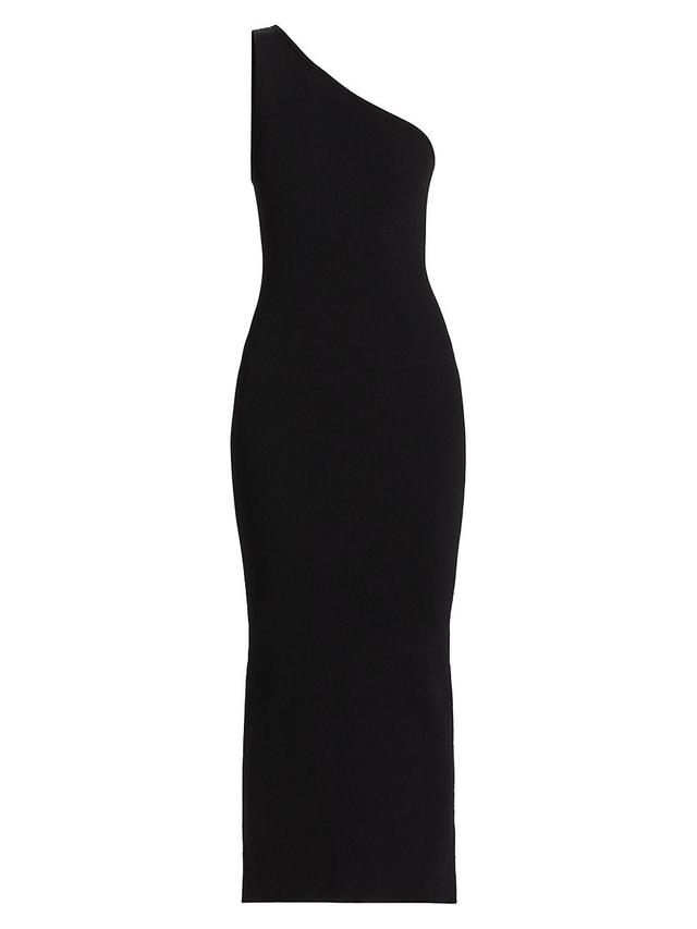 Womens Ribbed One-Shoulder Maxi Dress Product Image