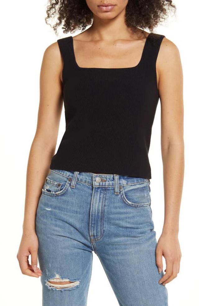 Julia Rib Knit Tank In Black Product Image