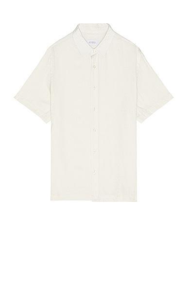 SATURDAYS NYC Bruce Leopard Shirt Cream. (also in S, XL/1X). Product Image