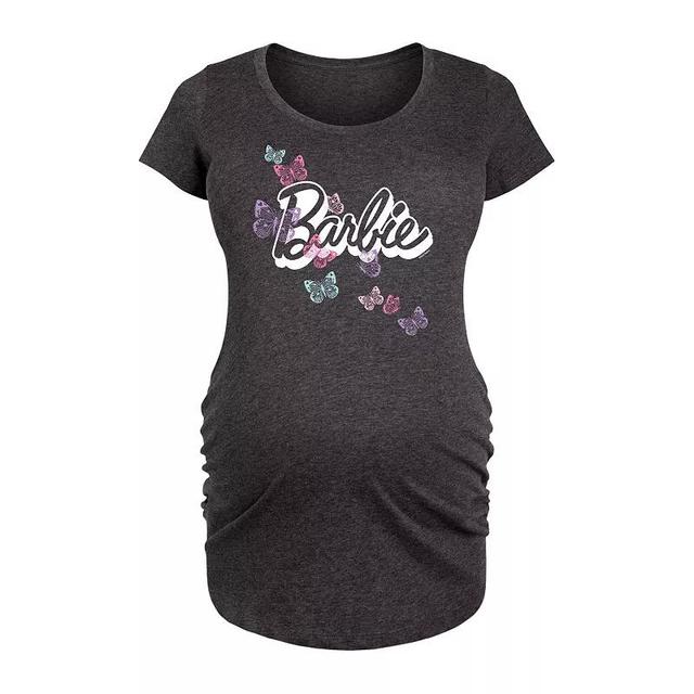 Maternity Barbie Butterfly Logo Graphic Tee, Womens Blue Product Image