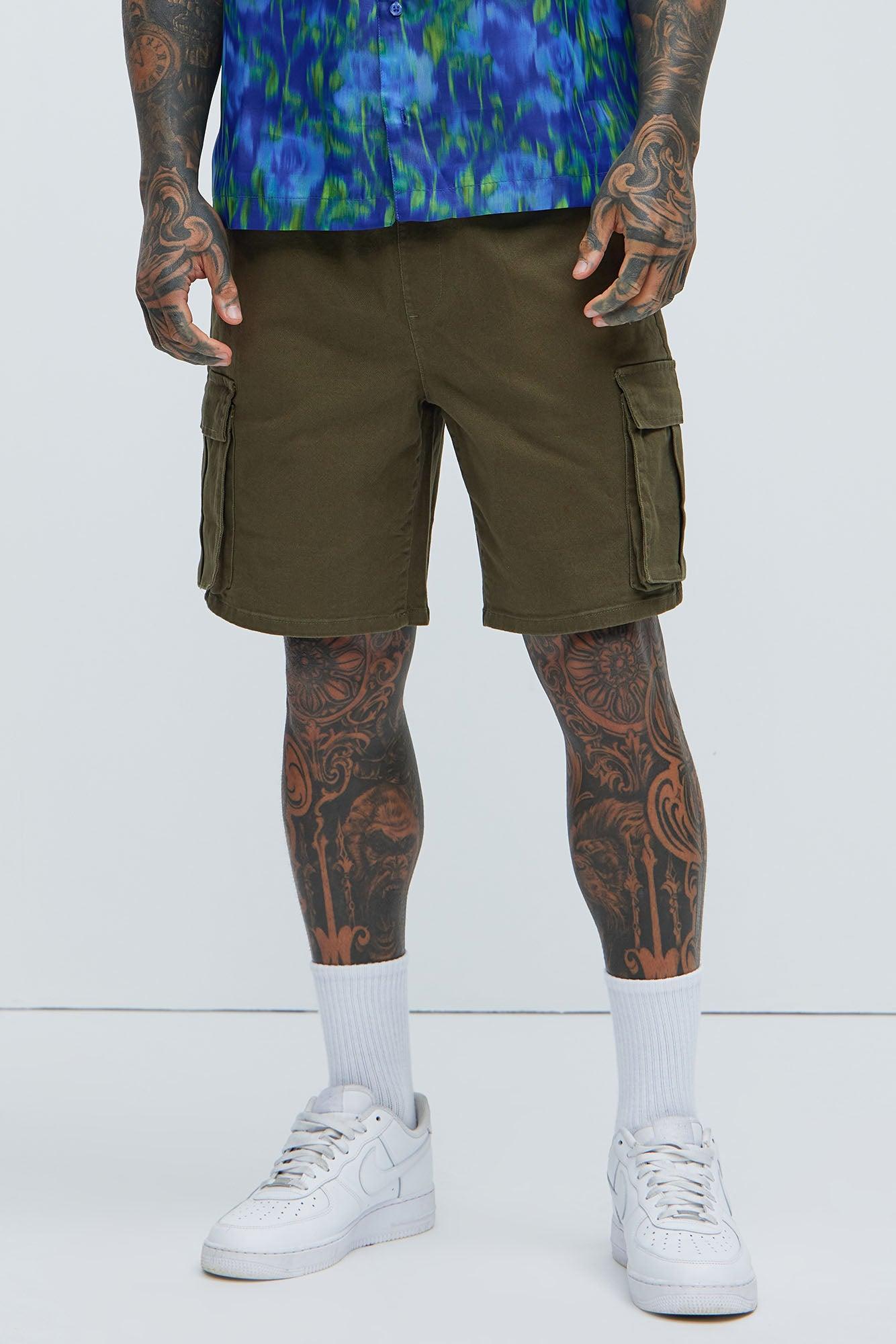 Twill Volley Cargo Shorts - Olive Product Image