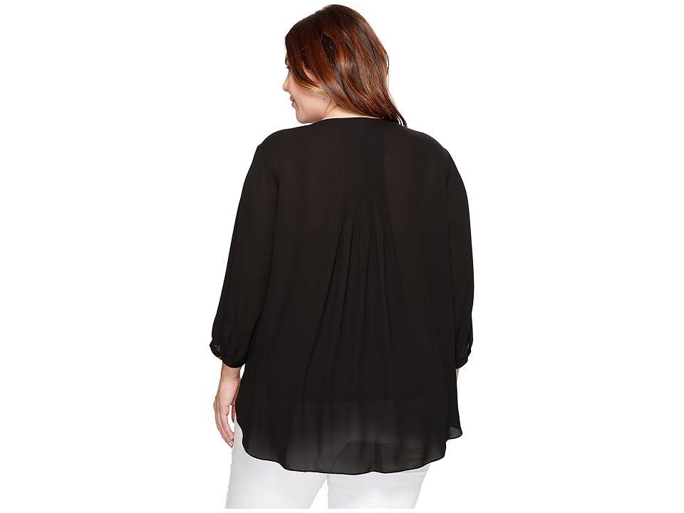 NYDJ Pintuck Blouse Dahlia) Women's Clothing Product Image