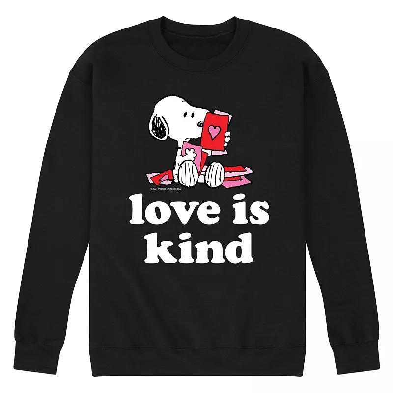 Mens Peanuts Love Is Kind Sweatshirt Black Product Image