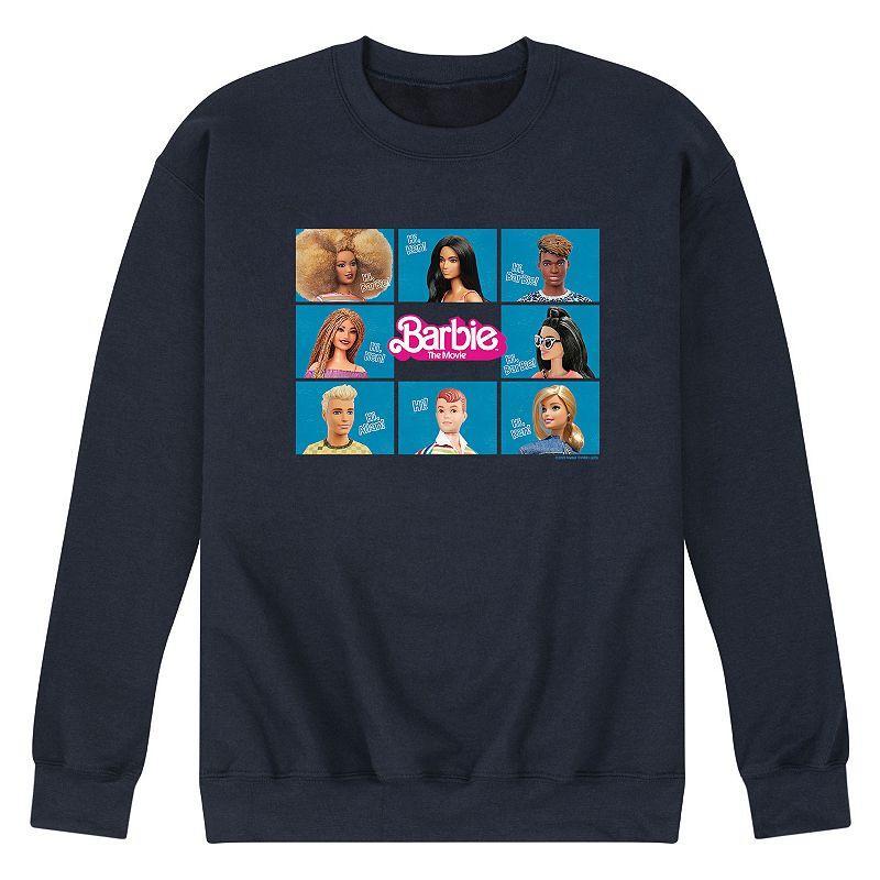 Mens Barbie Theatrical Grid Fleece Sweatshirt Blue Product Image