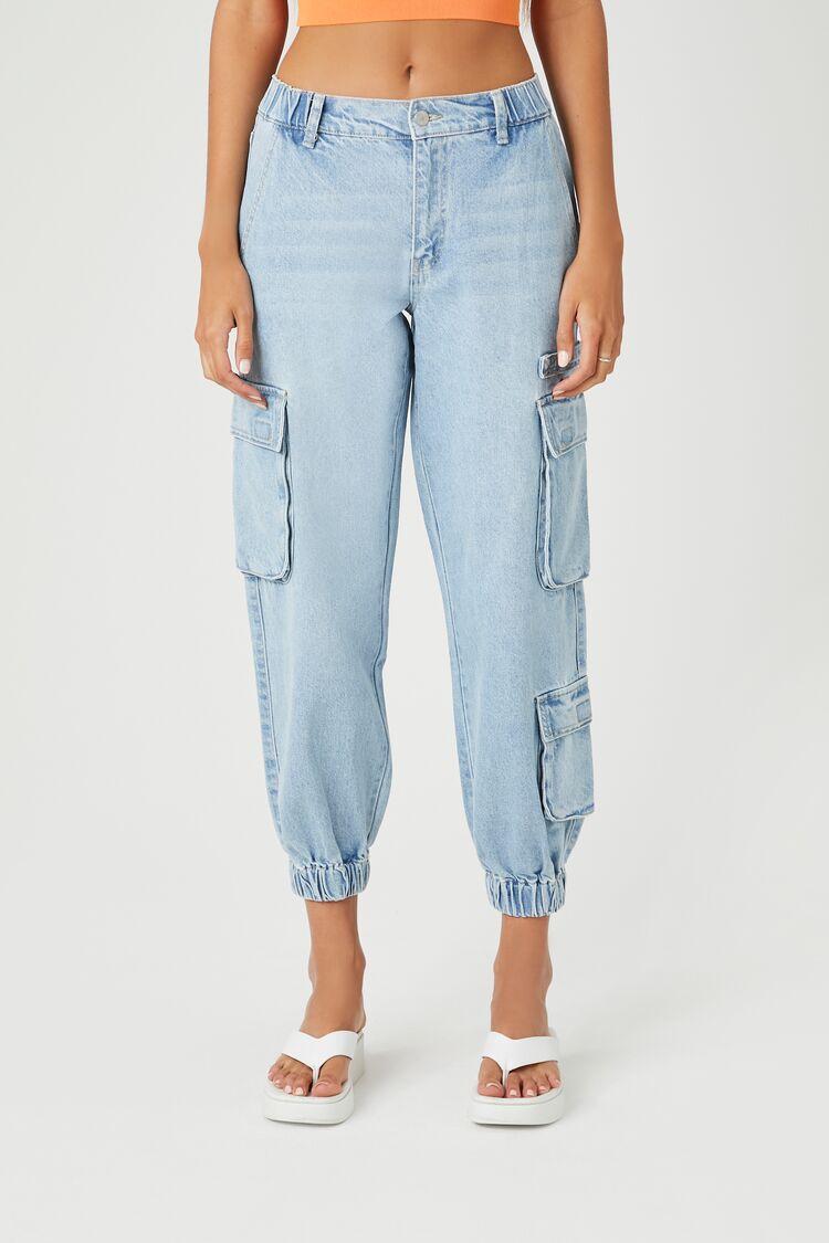 Cargo Denim Joggers | Forever 21 Product Image