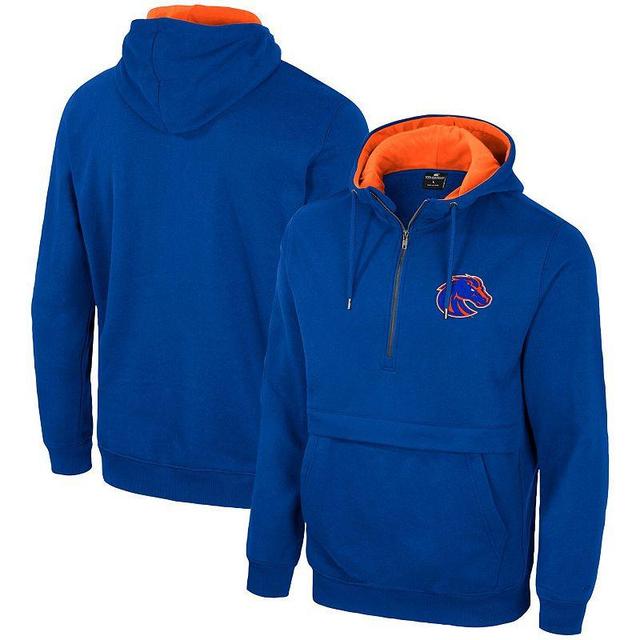 Mens Colosseum Royal Boise State Broncos Half-Zip Hoodie Product Image