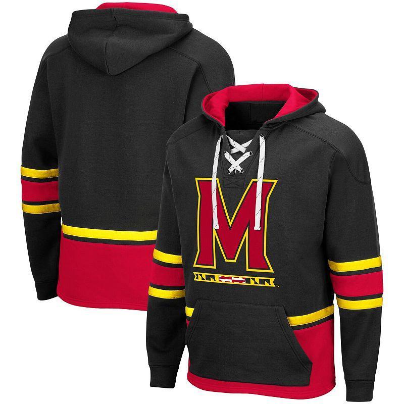 Mens Colosseum Black Maryland Terrapins Lace Up 3.0 Pullover Hoodie Product Image