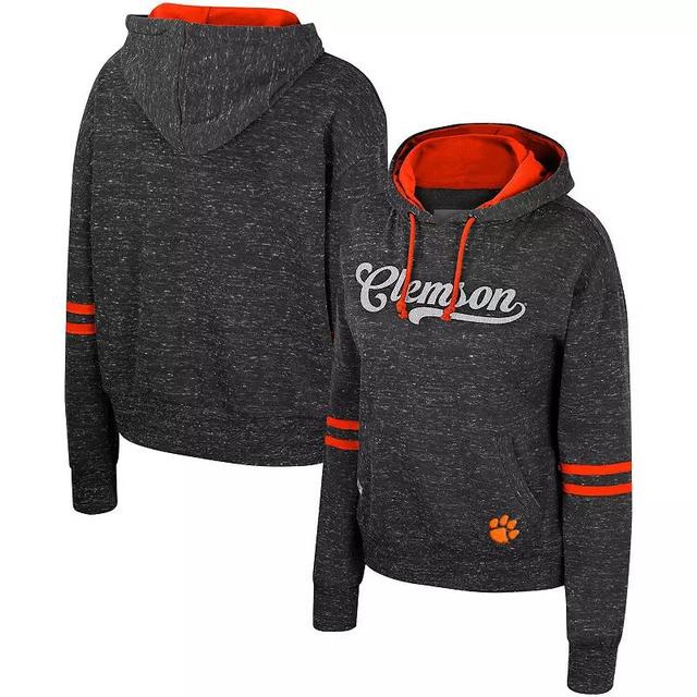 Womens Colosseum Charcoal Clemson Tigers Catherine Speckle Pullover Hoodie Product Image