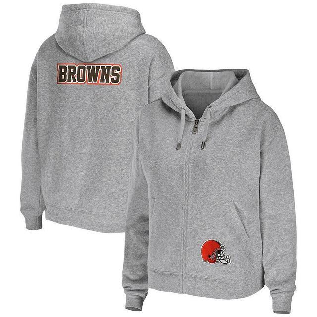 Womens WEAR by Erin Andrews Heather Gray Cleveland Browns Plus Size Full-Zip Hoodie Product Image