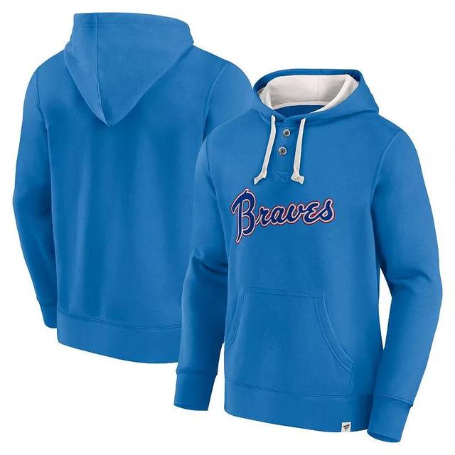 Mens Fanatics Branded Royal Atlanta Braves Plan for Adversity Henley Fleece Pullover Hoodie Product Image