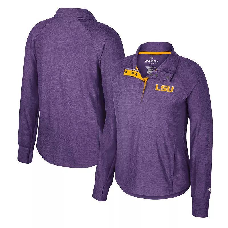 Womens Colosseum LSU Tigers Cressida Raglan Half-Snap Top Product Image