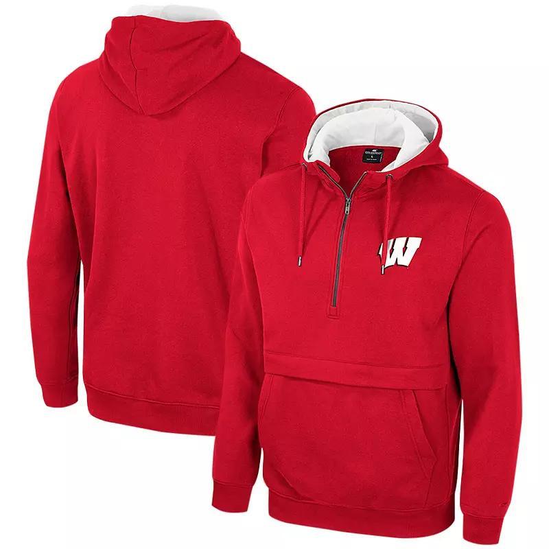 Mens Colosseum Wisconsin Badgers Half-Zip Hoodie Product Image