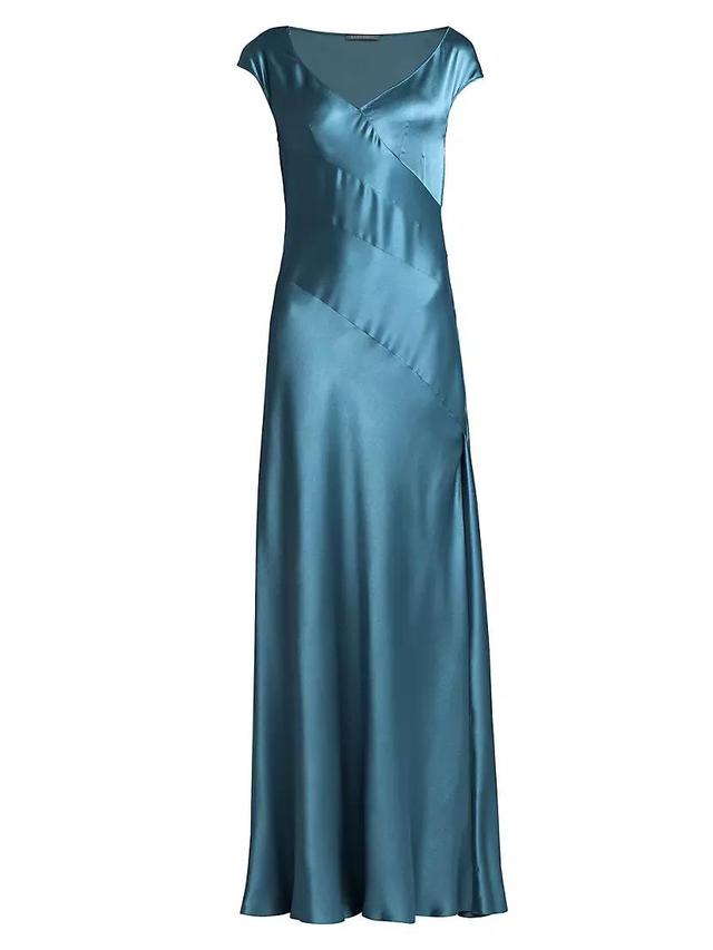 Cap Sleeve Satin Dress Product Image