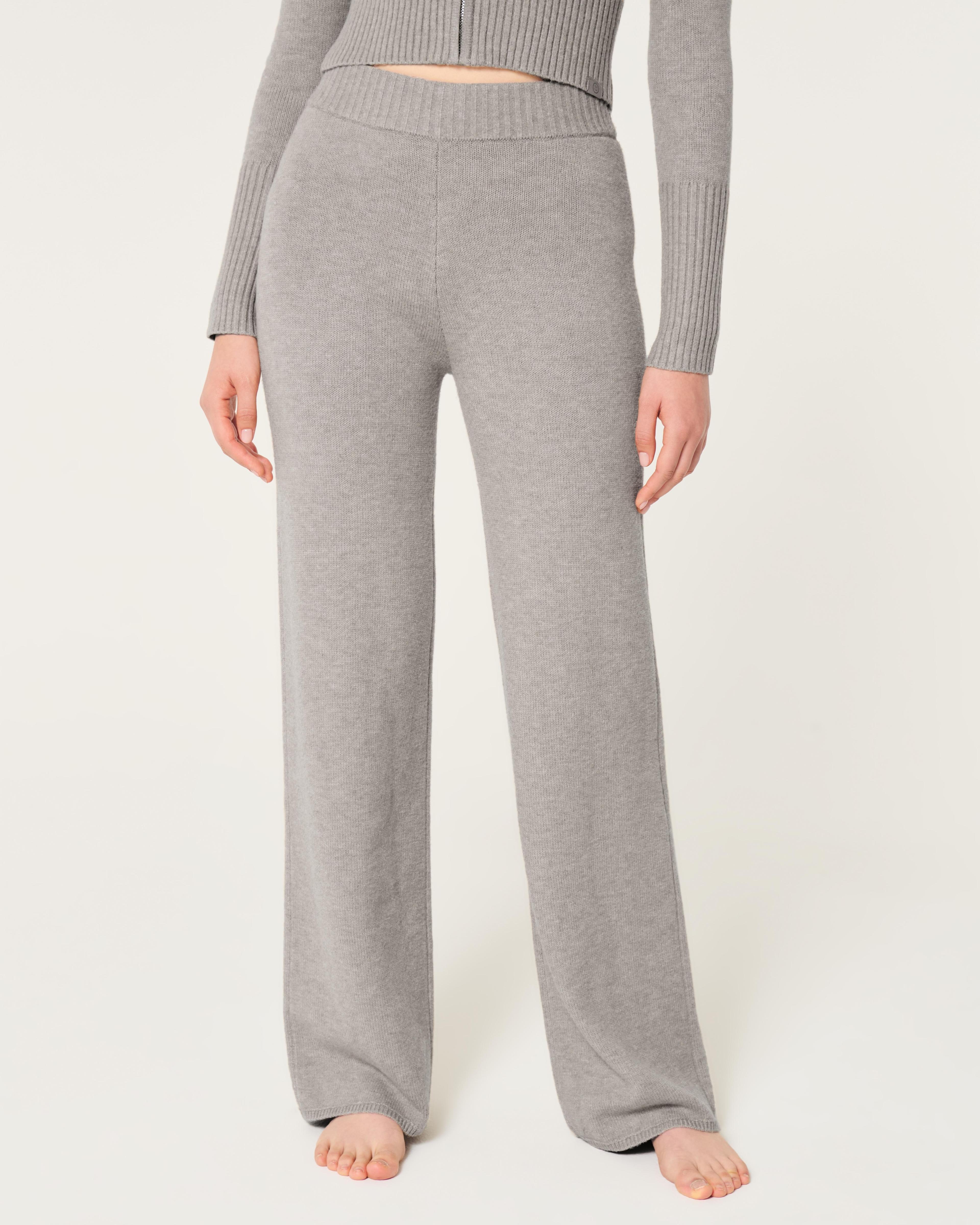 Gilly Hicks Sweater-Knit Straight Pants Product Image