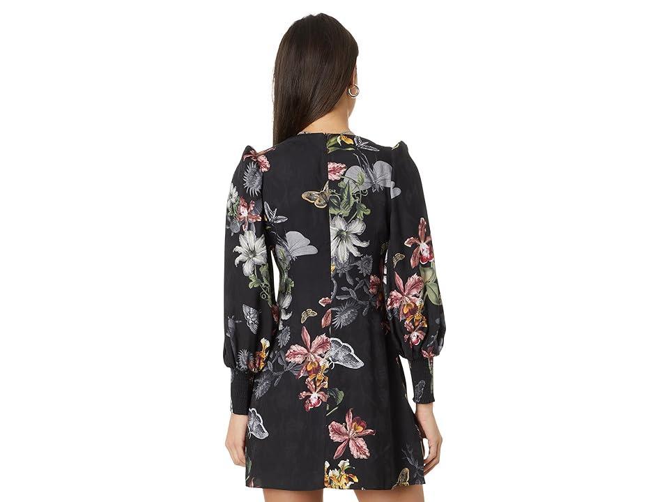 AllSaints Auden Sanibel Floral & Floral Jacquard Long Sleeve Dress Product Image