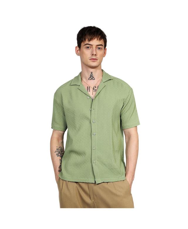 Campus Sutra Mens Multitrack Knit Oversized Shirt Product Image