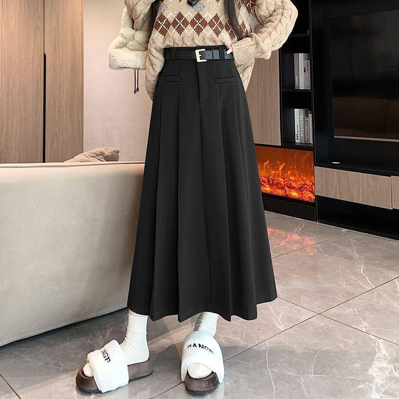 High Waist Plain Mini A-Line Skirt Product Image