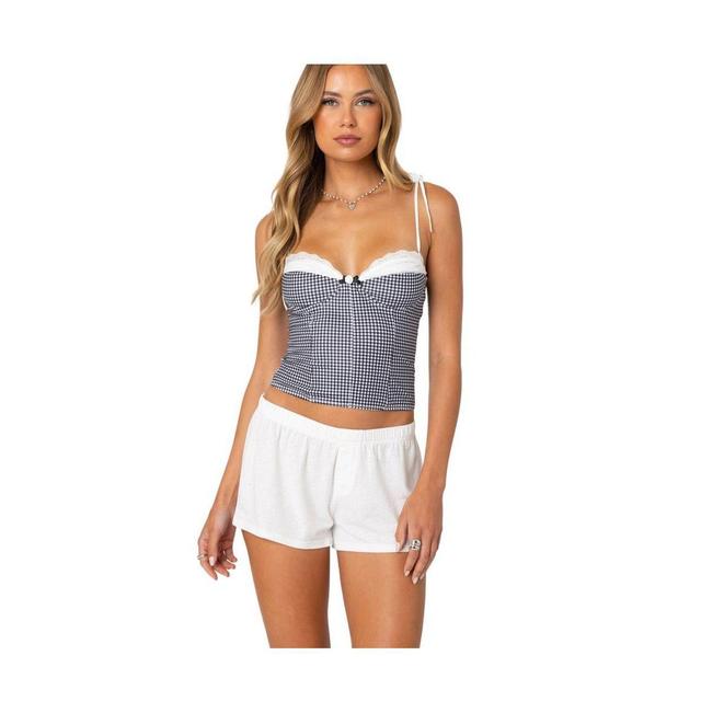 Edikted Womens Peekaboo Lacey Gingham Corset Product Image