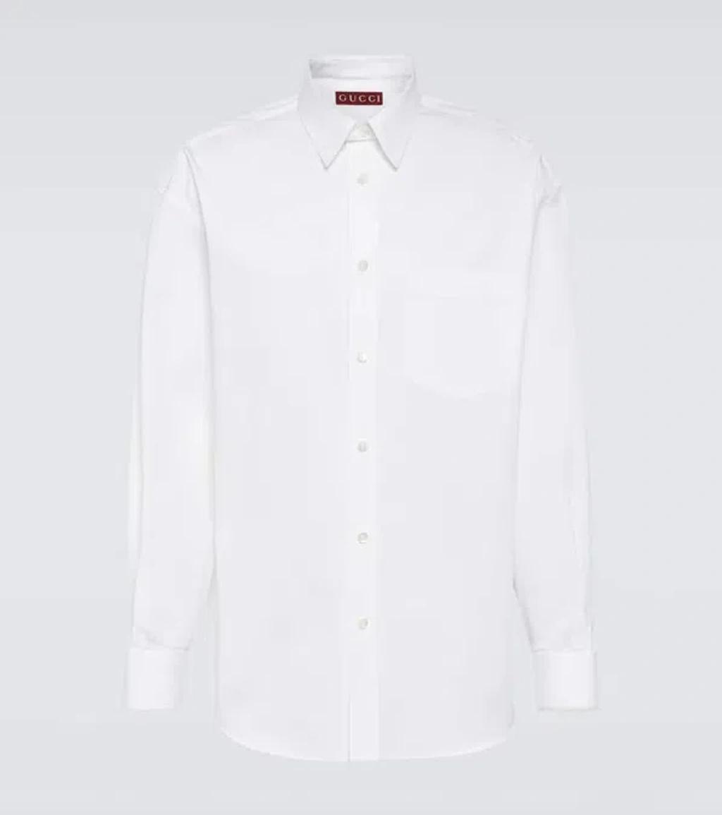 GUCCI Cotton Poplin Shirt In White Product Image