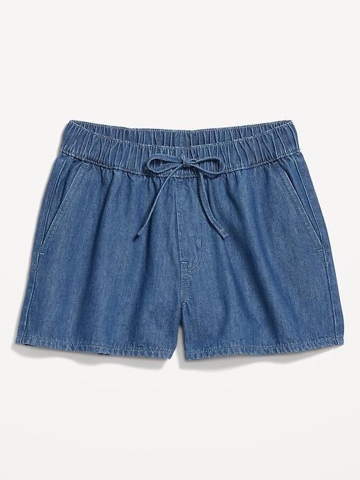 High-Waisted Baggy Jean Shorts -- 3-inch inseam Product Image