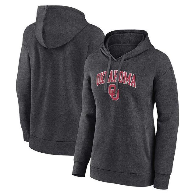 Womens Fanatics Branded Heather Charcoal Oklahoma Sooners Evergreen Campus Pullover Hoodie Product Image