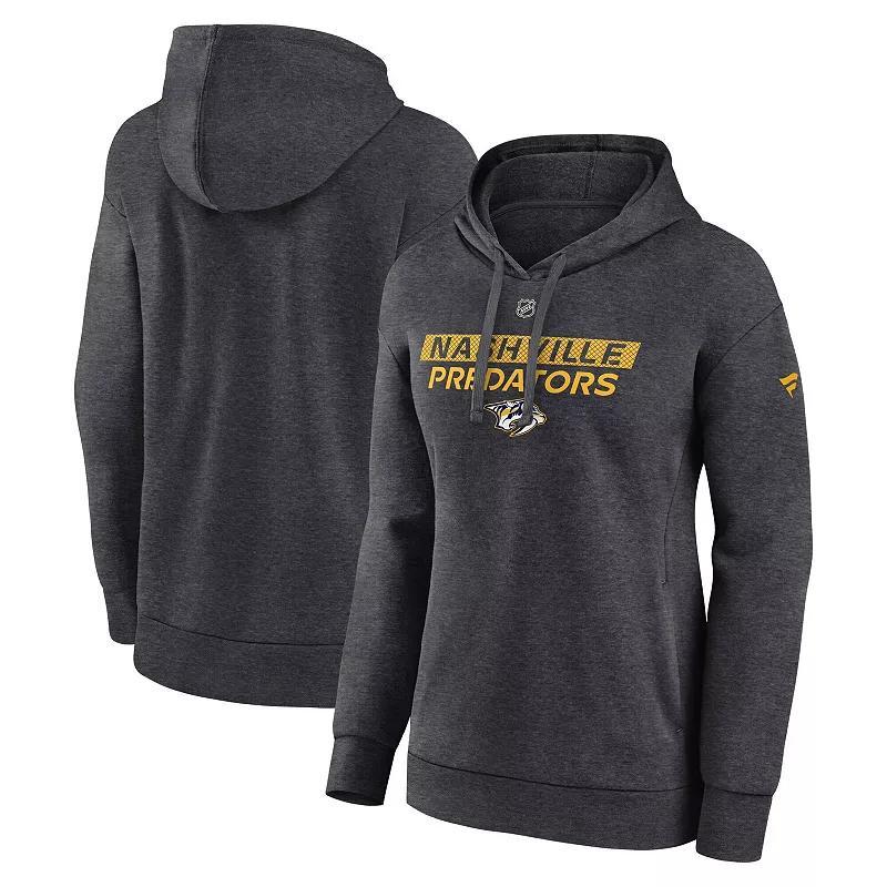 Womens Fanatics Heather Charcoal Nashville Predators Authentic Pro Core Primary Fleece Pullover Hoodie Product Image