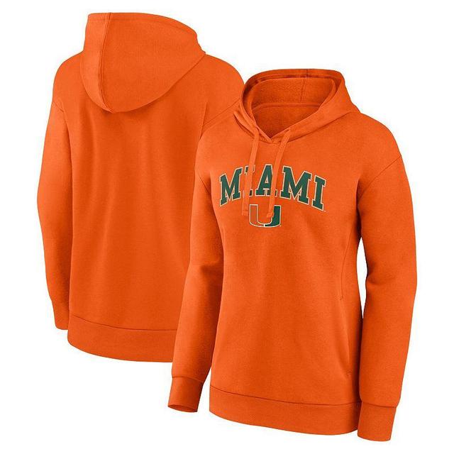 Womens Fanatics Branded Orange Miami Hurricanes Evergreen Campus Pullover Hoodie Product Image