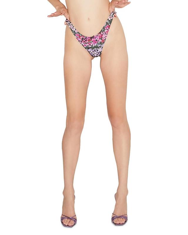 Fleur du Mal Rose Printed High Leg Thong Product Image