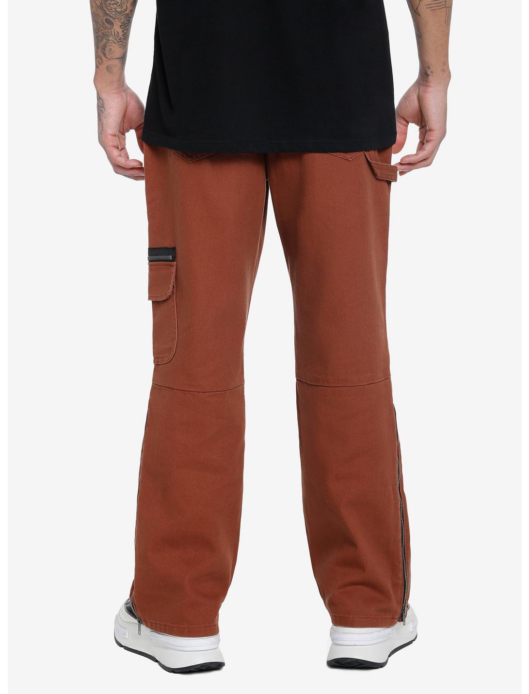 Brown Ankle Zipper Carpenter Pants Product Image