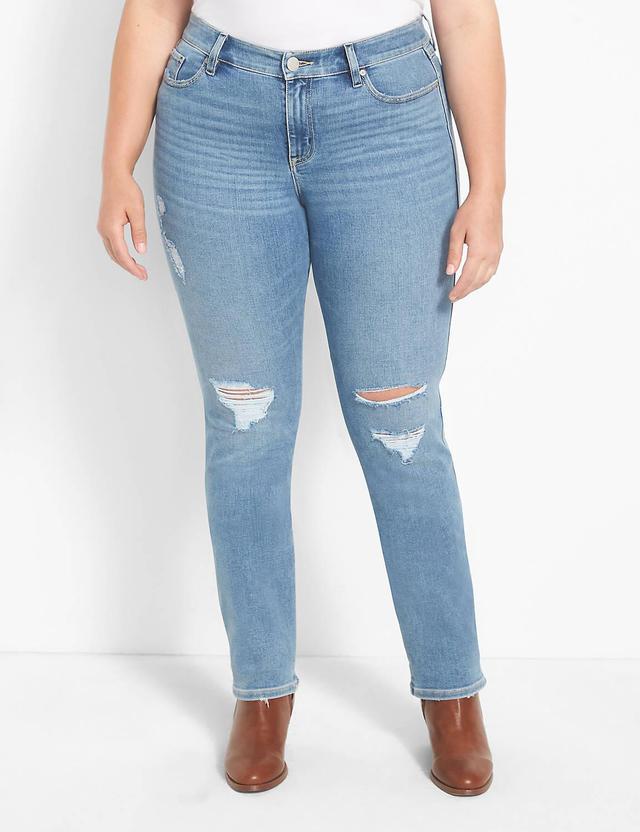 Lane Bryant Signature Fit Body Icon Straight Jean - Light Wash 34/36 Light Denim Product Image