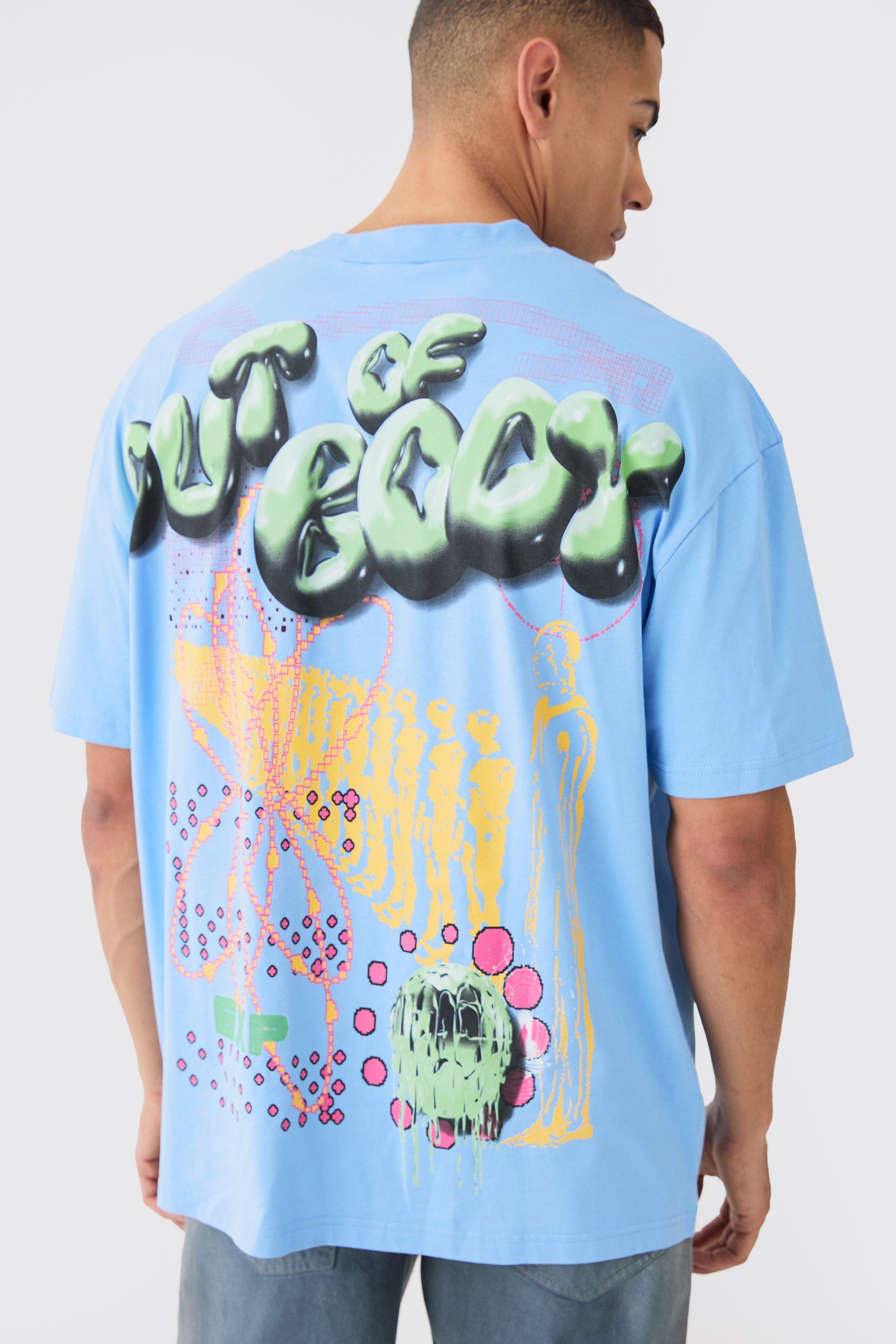 Oversized Extended Bubble Graphic T-shirt | boohooMAN USA Product Image