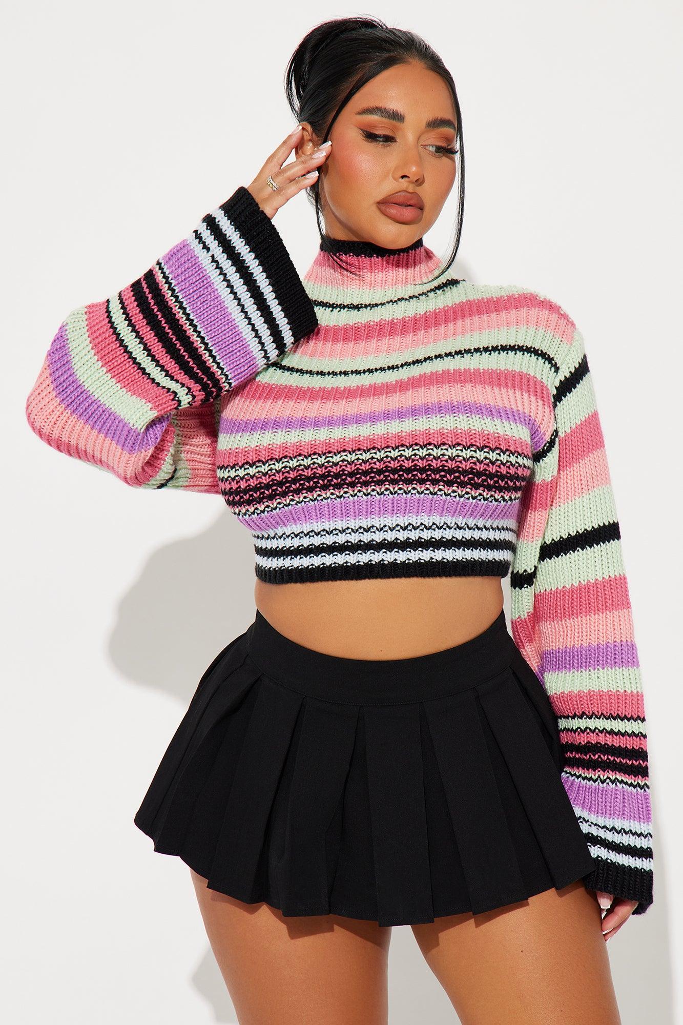 No Worries Striped Sweater - Multi Color product image