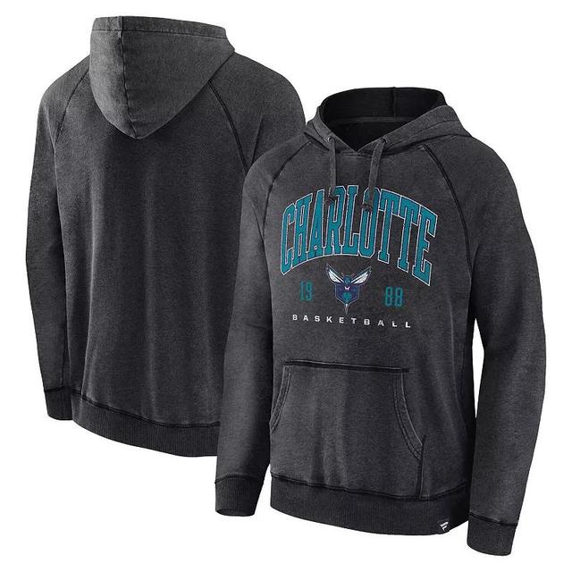 Mens Fanatics Branded Heather Charcoal Charlotte Hornets Foul Trouble Snow Wash Raglan Pullover Hoodie Product Image