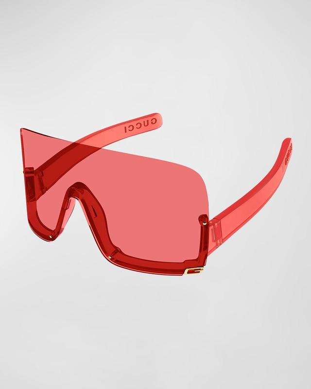 Half-Rimmed Plastic Shield Sunglasses Product Image