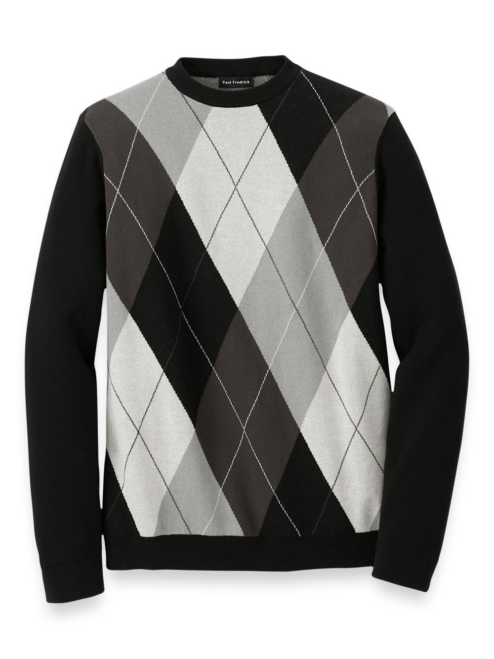 Cotton Crewneck Sweater - Black Product Image