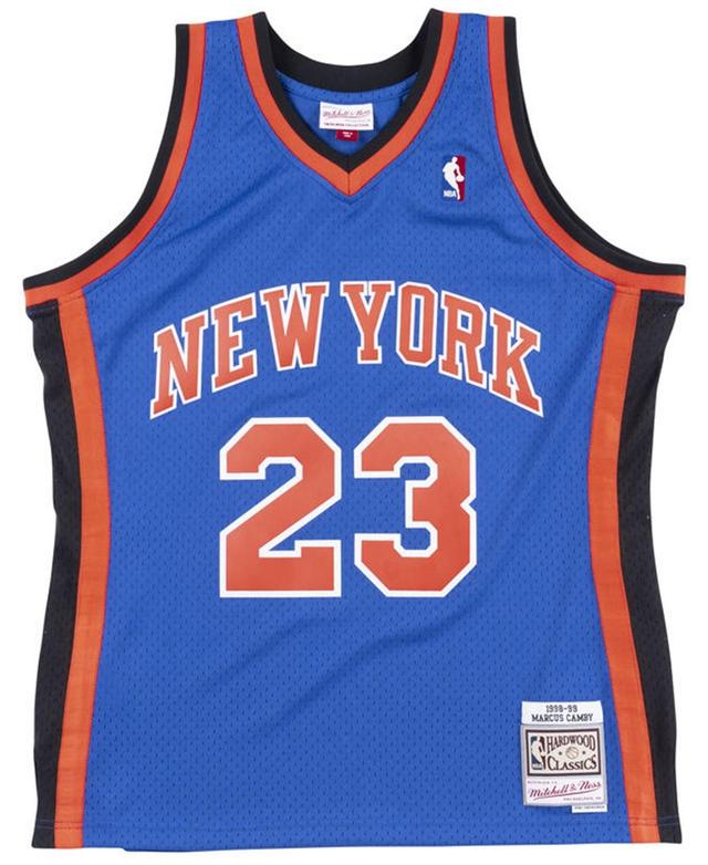 Mens Mitchell & Ness Marcus Camby New York Knicks Hardwood Classics Swingman Jersey Product Image