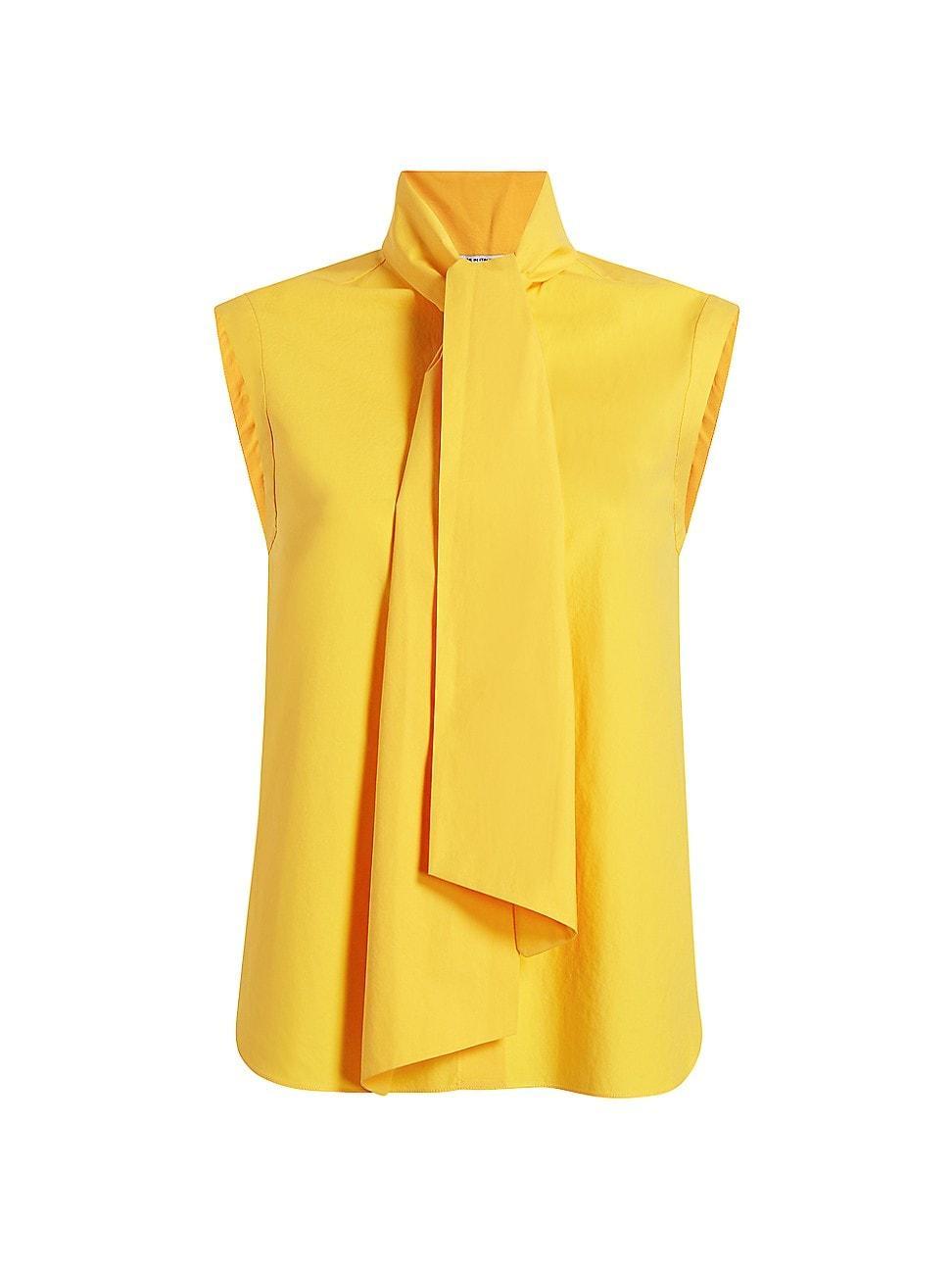 Womens Sleeveless Tie-Neck Blouse Product Image