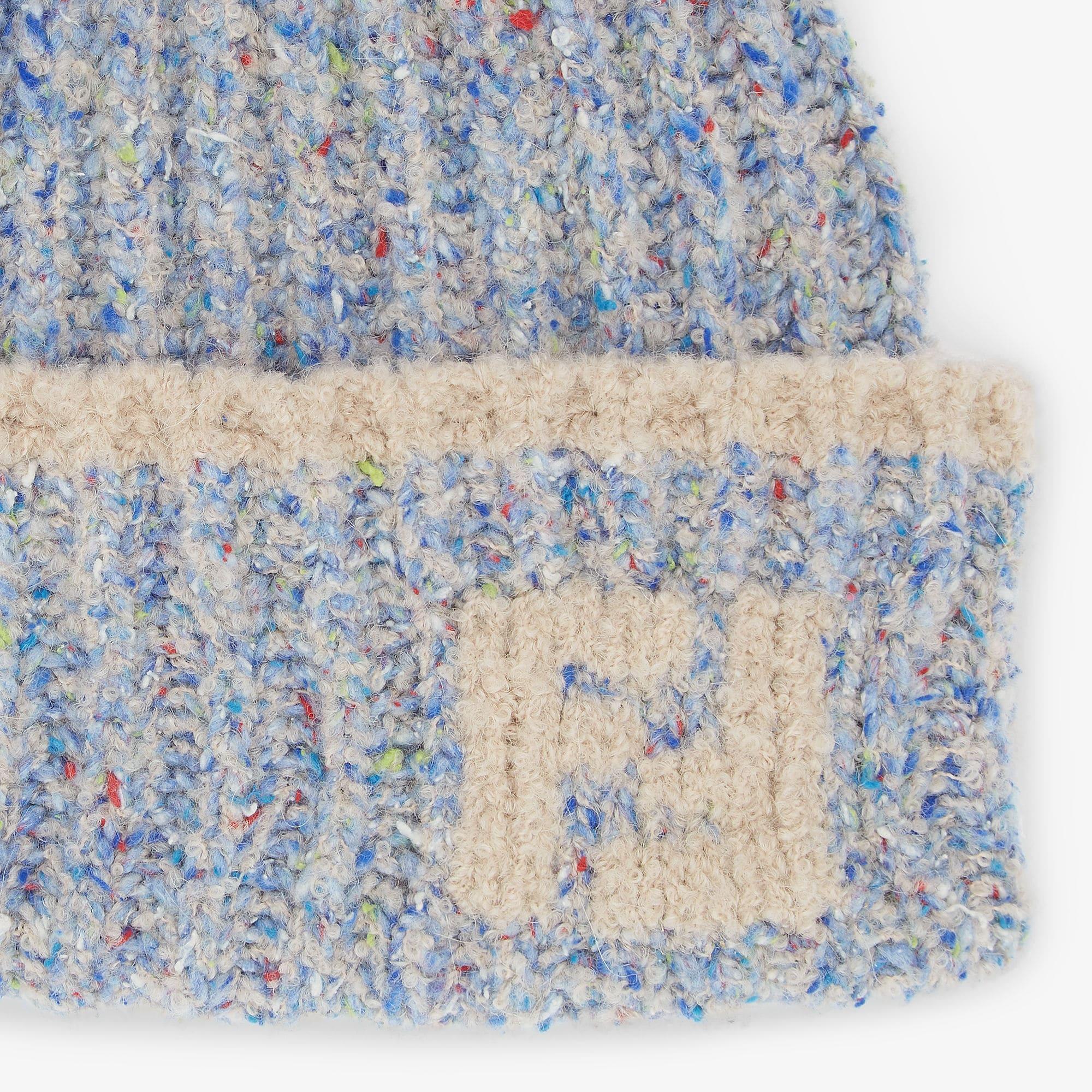 BeanieLight blue alpaca, wool and silk hat Product Image