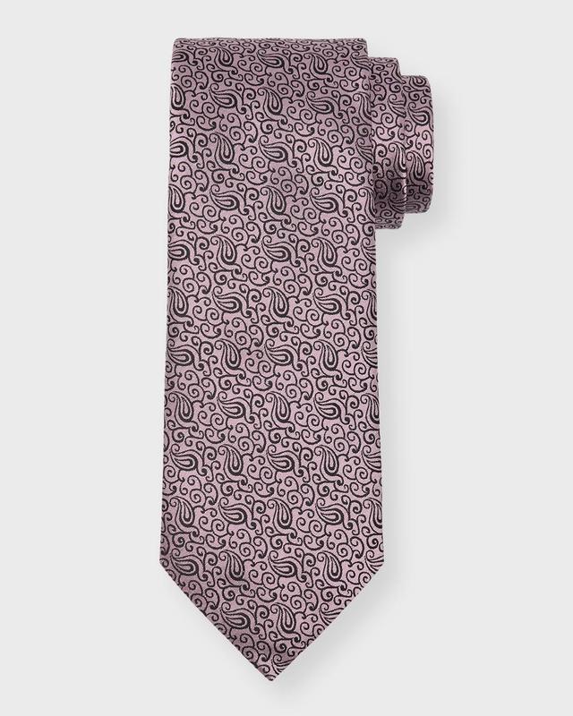 Mens 100 Fili Silk Paisley Jacquard Tie Product Image