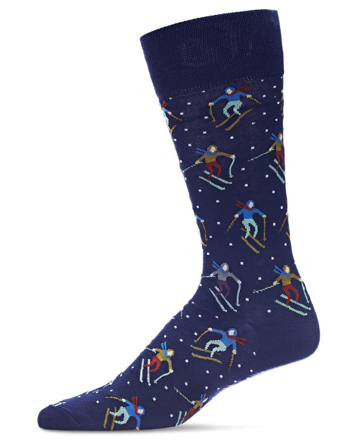 MeMoi Mens Skiers Paradise Novelty Crew Socks Product Image