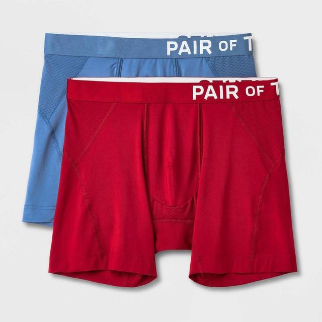 Pair of Thieves Mens SuperCool Boxer Briefs 2pk - Blue/Maroon Product Image