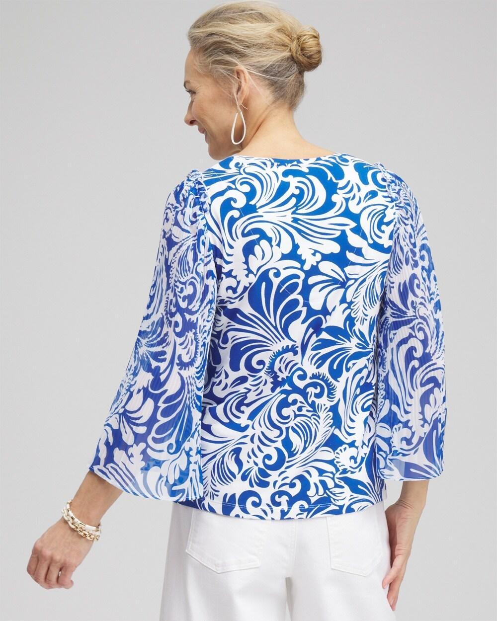 Scrolls Pleated Billow Sleeve Top Product Image